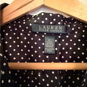Lauren Ralph Lauren Black and White Polka Dot Top